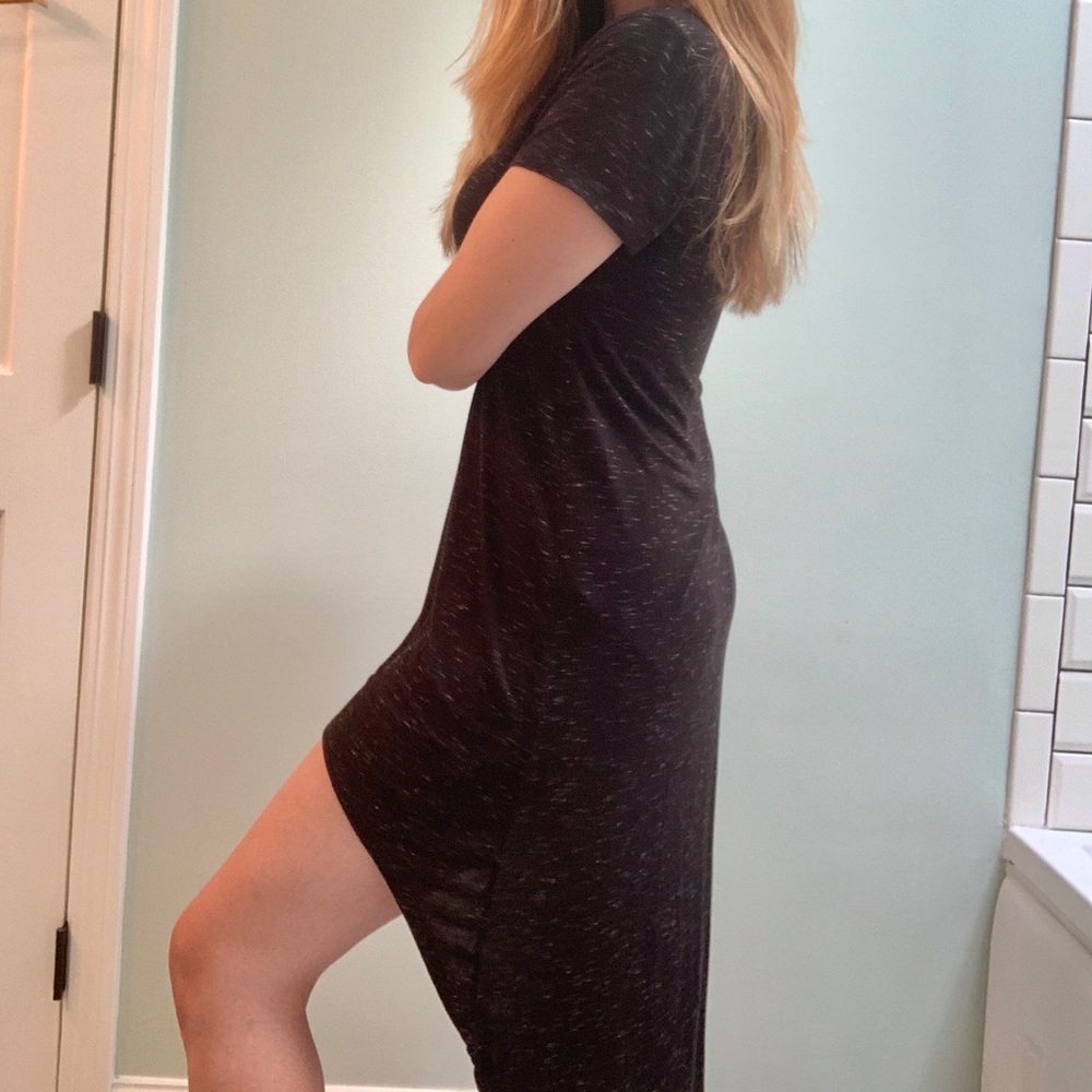 High Low heathered black dress